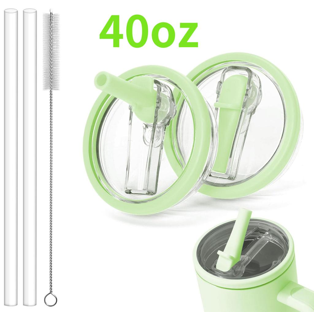 2er-Pack 30/40 oz Becher Abnehmbarer Klappdeckel mit Strohhalm Ersatz Passend für Tasse, Auslaufsicherer Klappdeckel für Becherzubehör