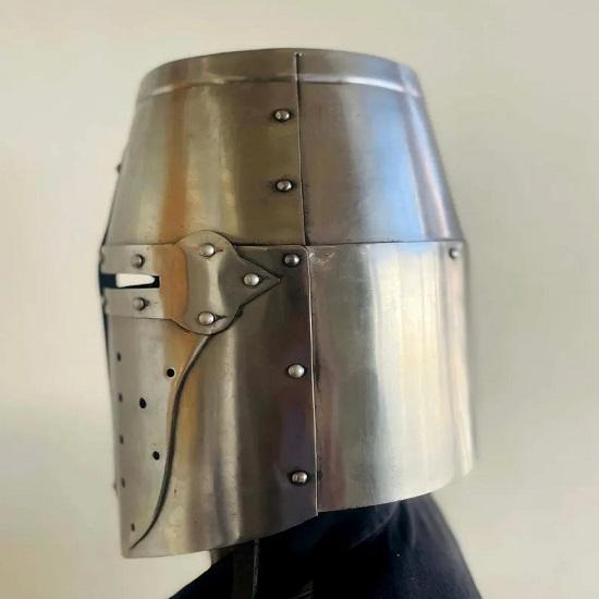 Templer Silberhelm Ritter   Heiliges Kreuz Kreuzfahrer für Rollenspiel Mittelalterlicher Helm  Bestes Geschenk