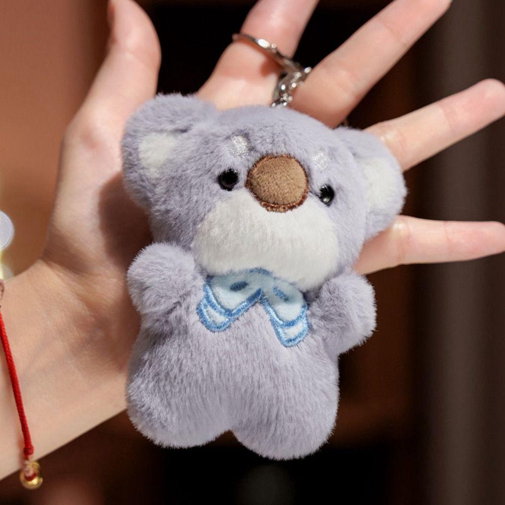 Stuffed Cartoon Animal Keychain Soft Cat Plush Keyring Plush Koala Bag Pendant Kids Gifts