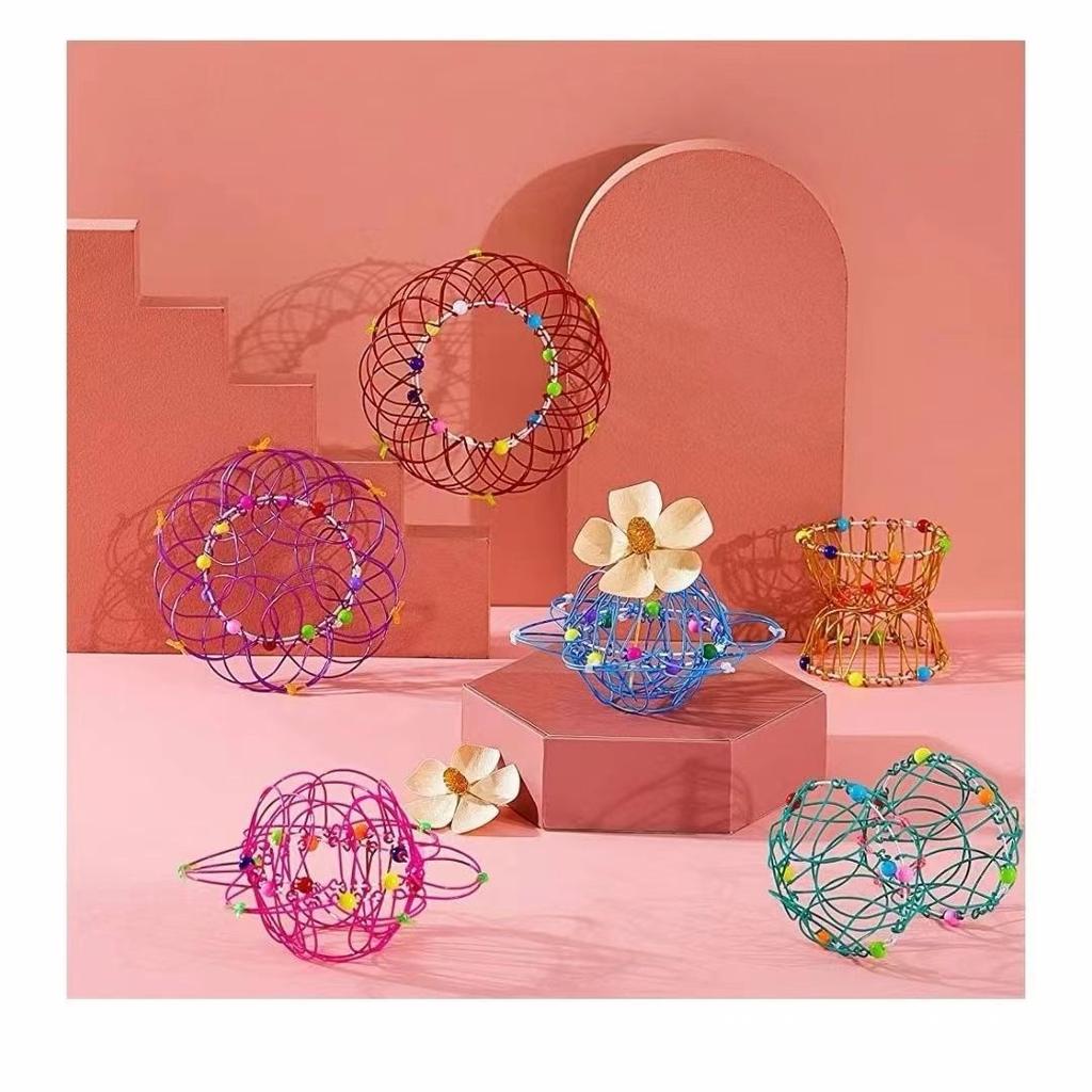 Adult Children Anti-Stress Toy Mandala Decompression Variety Flower Basket Thirty-Six Softened Steel Ring Fidget Puzzle Gift