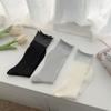 Korean Silver Thread Lolita Stockings Sweet Ties Stacked Socks New Thin Women Socks