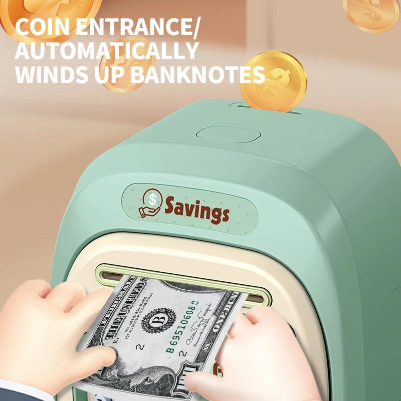 1PC Cartoon ATM Cash Saving Box Money Bank Toy For Kids Electronic Large Money Box Savings Password Digital Fingerprint Unlock