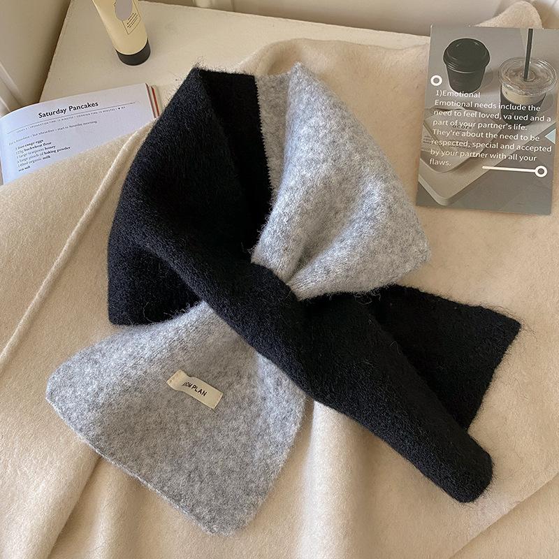Luxury Autumn Knitted Neckchief Women Macron Cashmere Scarf Handkerchief Warm Pashmina Solid Shawl Soft Stole Bufanda
