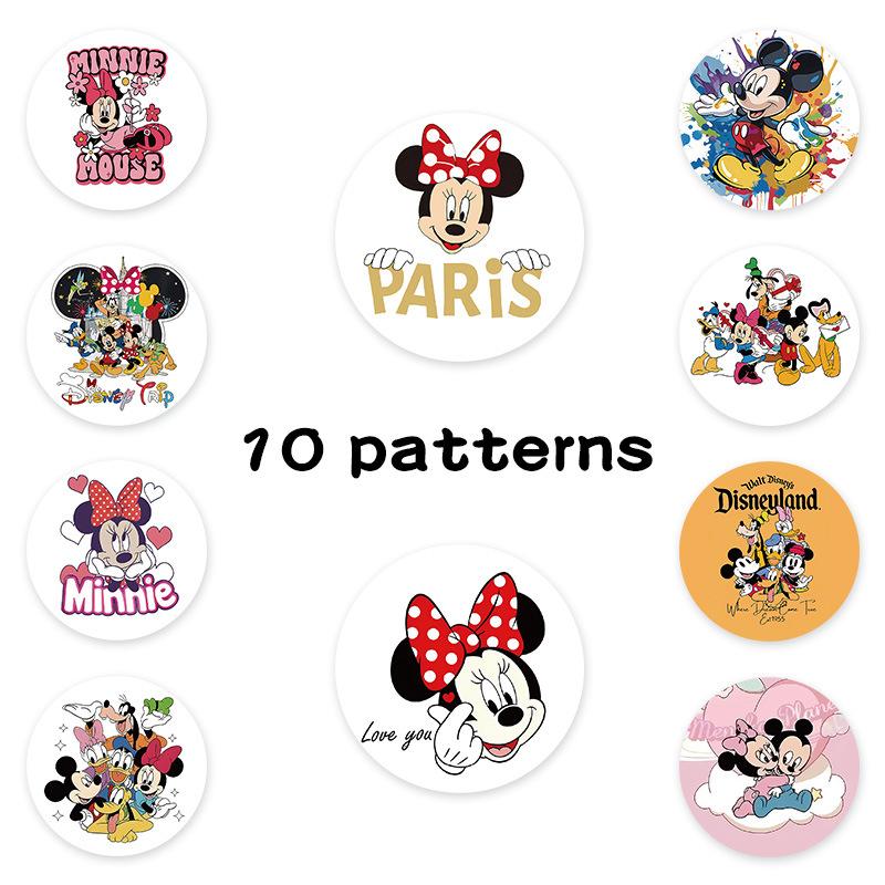 500pcs/Roll New Disney Cartoon Mickey Mouse Sealing Stickers DIY PVC Laptop Decals Decoration Reward Gift Toy