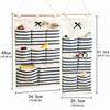 Striped Hanging Storage Bag 6/8 Pockets Multi-Pocket Organizer  Dormitory Storage