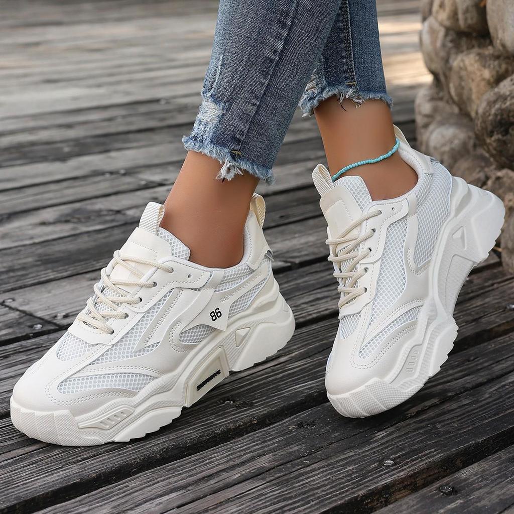 Modische Mesh-Dad-Schuhe für Frühling und Sommer – bonbonfarben, atmungsaktiv, mit dicker Sohle, vielseitige Sport-Sneaker