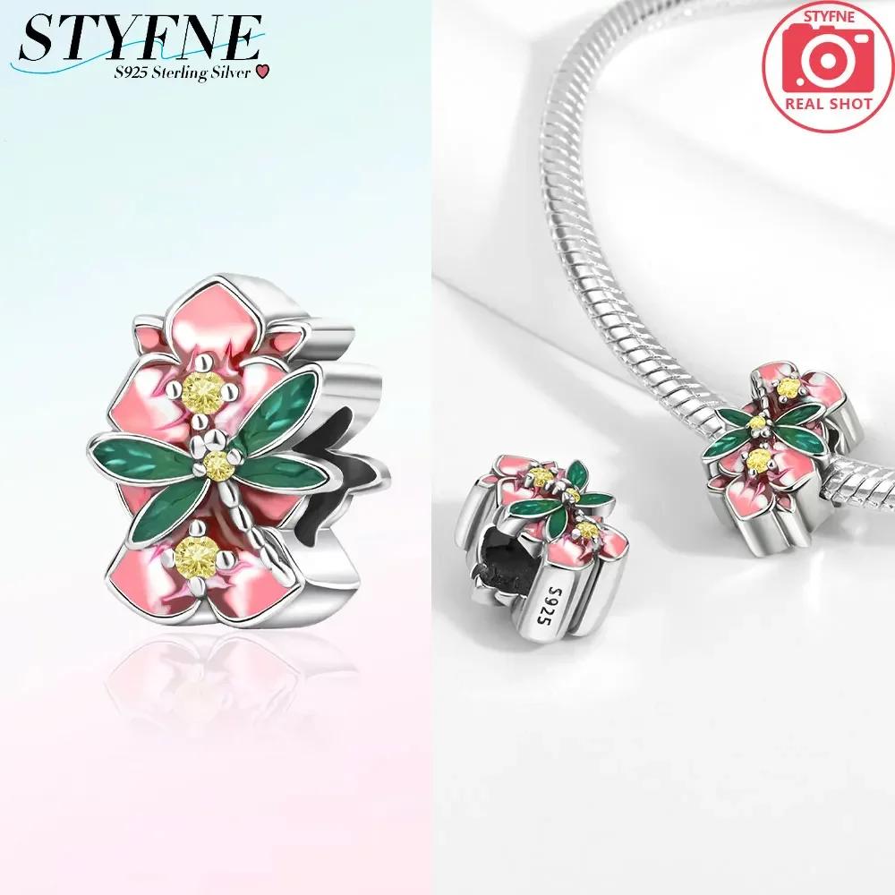 Authentic copper Flowers Pink Hearts Zircon Butterfly Green Dragonfly Charm Bead Charms Bead Compatible With Bracelets Diy Valentines Day Fine Gift