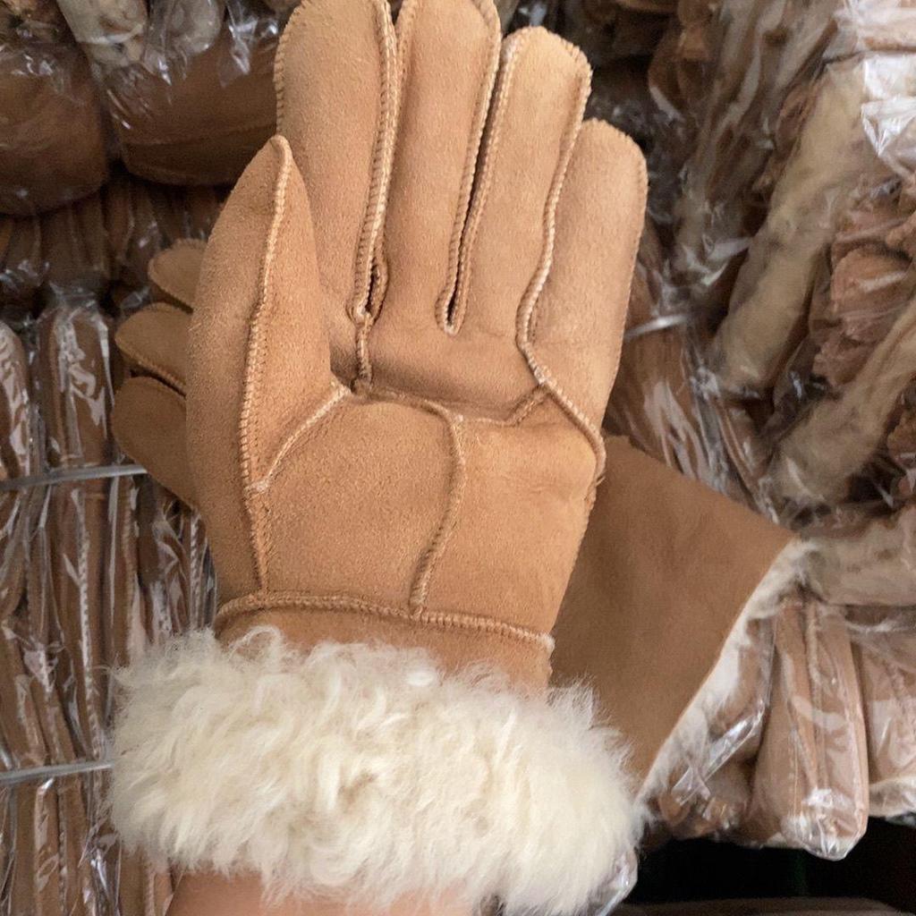 Men's Wool-Lined Sheepskin Winter Gloves - Thick, Warm, Cold-Proof, Ideal for Northeast Outdoor Work