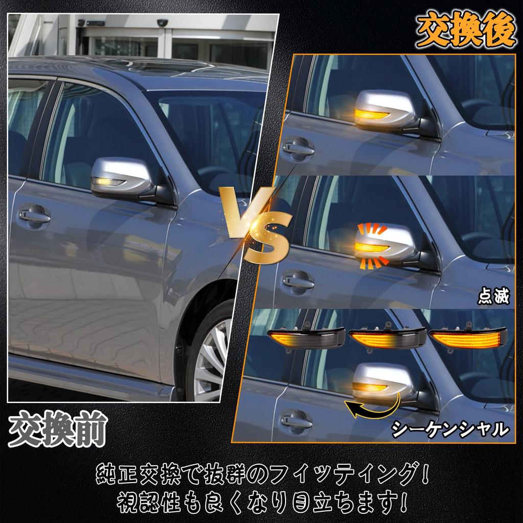 POPMOTORZ Subaru LED Flowing Door Mirror Forester SH Rear Legacy BLBP Rear BMBR Front Door Side Mirror Flowing LED Turn Signal Side Sequential