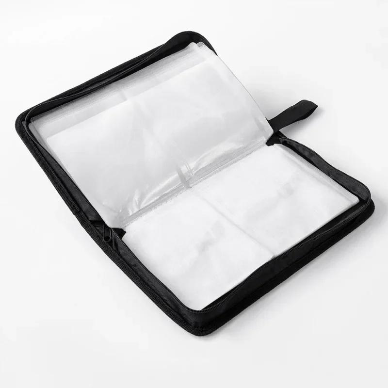 Portable Zipper DVD CD Holder 80pcs Capacity Storage Pouch Bag Double-side CD DVD Storage Sleeve Case Wallet Album Carrying Case