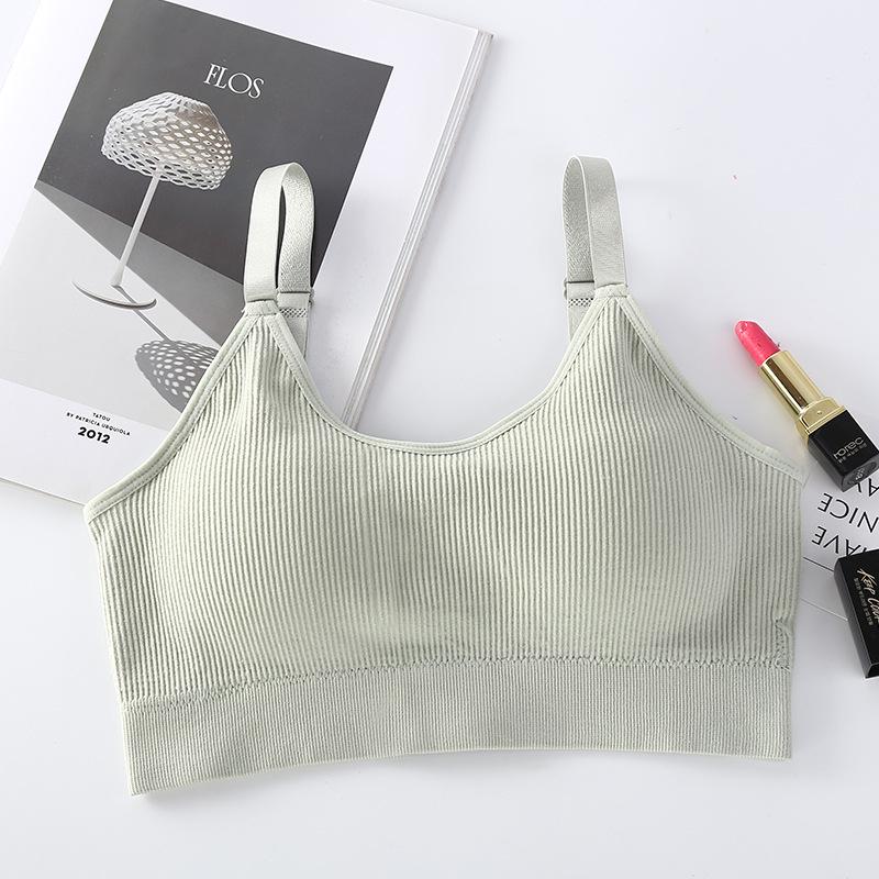Sutiã de Dormir Bandeau sem Costura Canelado Ursinho de Pelúcia Sem Alças Sem Fio