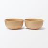 MUJI Palm Offcut Bowls - Set of 2, Microwave Safe Natural Tableware, Japan
