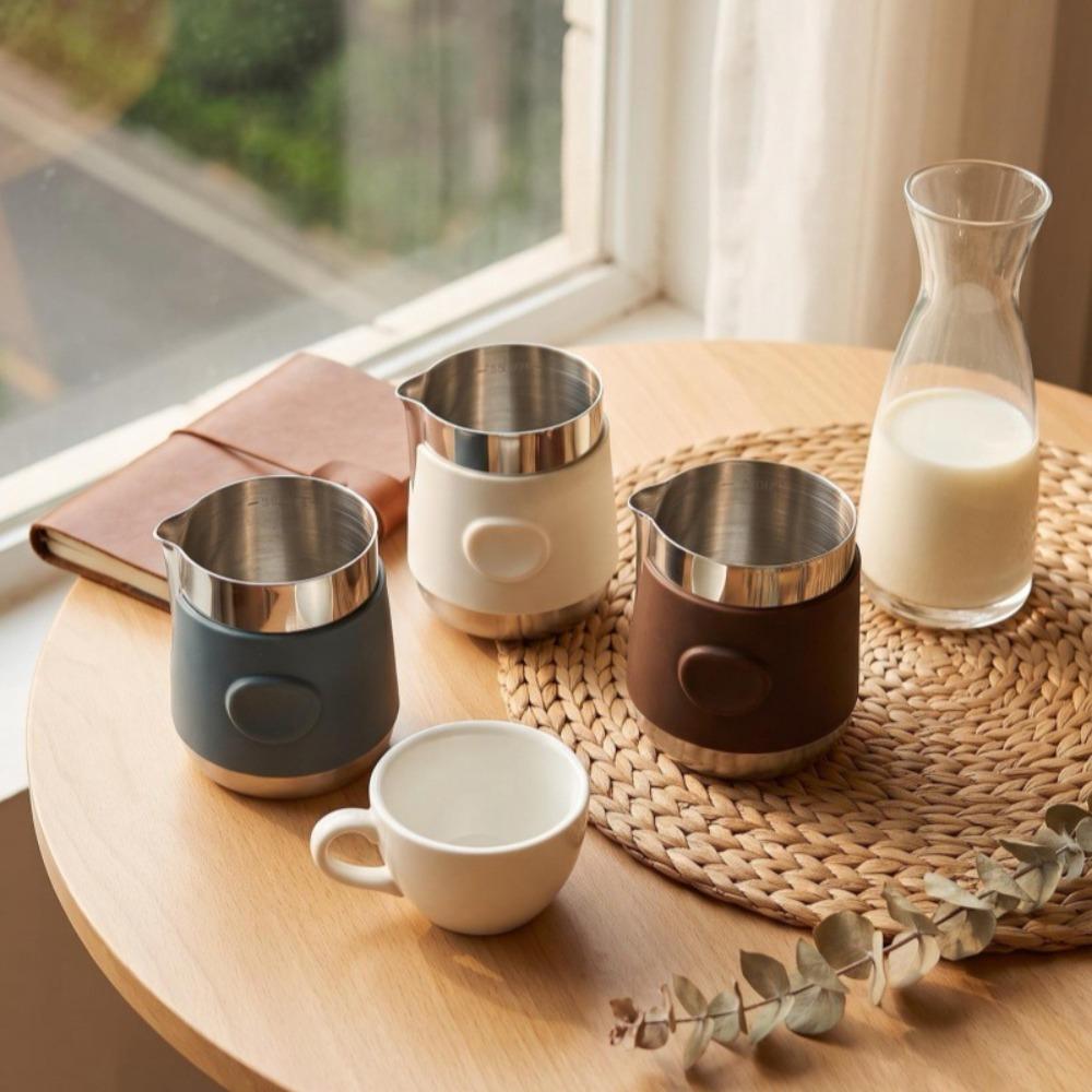 Silicone Sleeve Latte Art Cup Stainless Steel Espresso Milk Jug Durable Milk Frothing Pitcher  Cafe