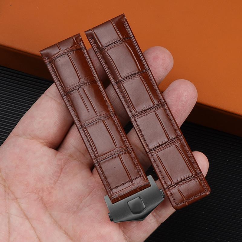 Классический 24 мм 20 мм 22 мм для TAG Heuer Calera кожаный ремешок для часов Синий — фото 14