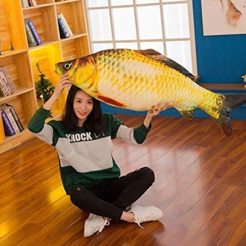 3D Simulation Gold Fish Plush Playthings Stuffed Soft Animal Carp Plush Pillow Creativity Sofa Pillow Cushion Gift Idea Children Toy Room Decoration