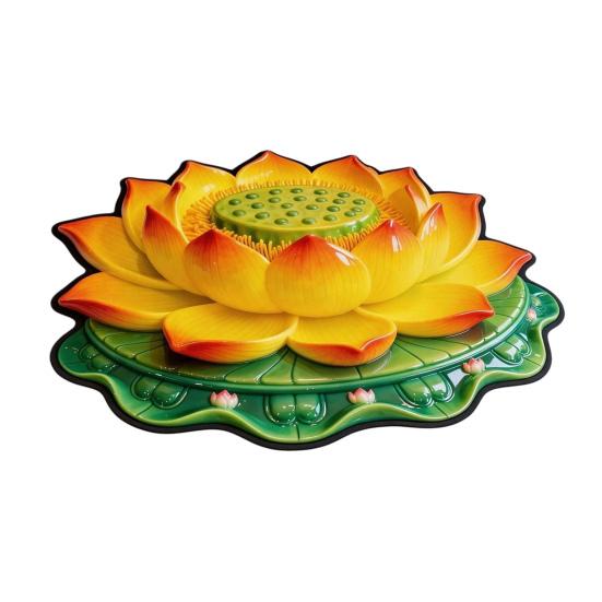 3D Lotos Fußmatte Realistische Blume Wohnzimmerteppich Waschbar Rutschfeste Teppich für Zuhause Meditationsraum Schlafzimmer Dekoration