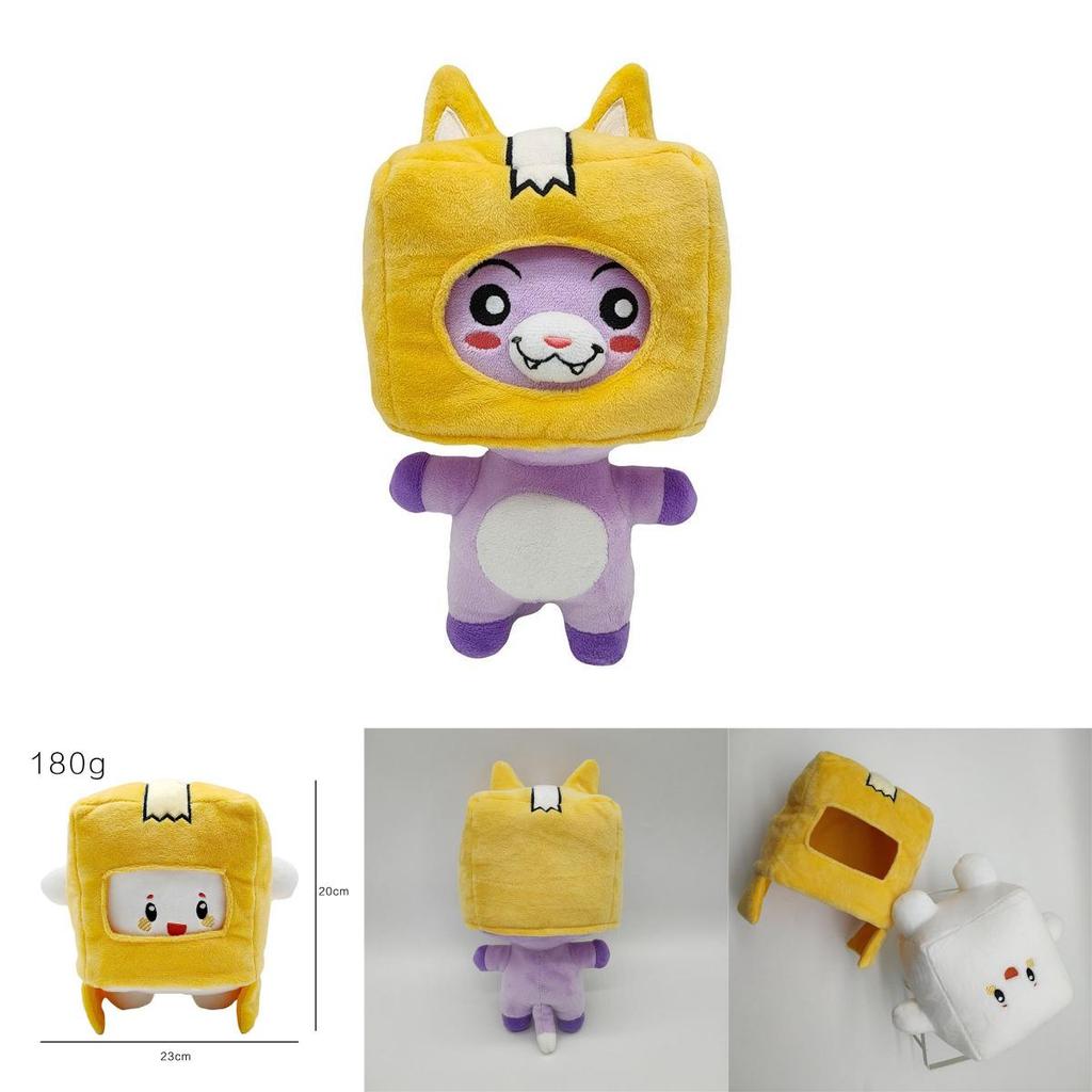Adorable Lankybox Boxy Foxy Rocky Plush Soft Stuffed Toy Kids Game Figure Doll