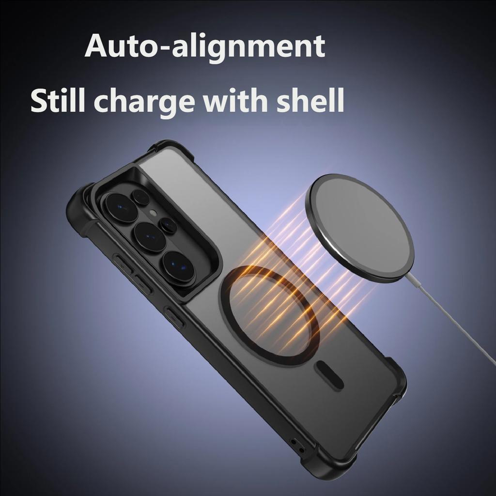 For Shockproof Armor Translucent Case For Samsung Galaxy S26 S2 S24 S23 Ultra Plus Magnetic Wireless Charge Matte Cover