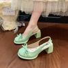 Coarse heel bag head single shoes women's summer new with skirt bow high heel fashion sandals