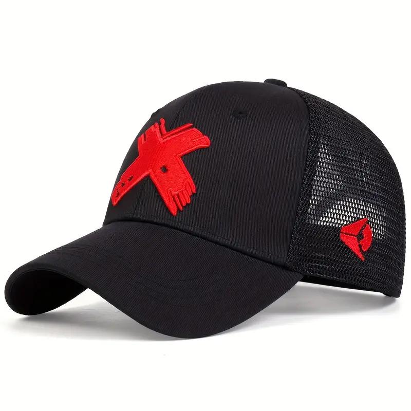 2025 Simple and Personalized New Breathable Mesh Hat X Embroidered Street Hip Hop Hat Outdoor Leisure Sunshade Hat Baseball Hat