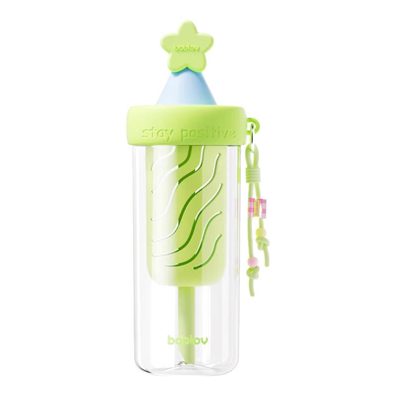 BabloV Portable Glass Tumbler with Straw