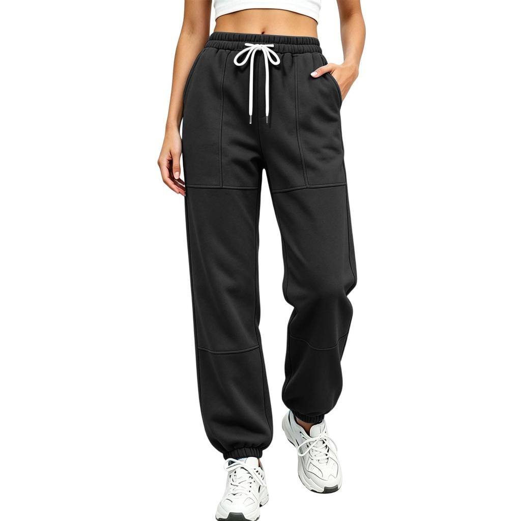 Damen Jogginghose mit hohem Bund und Bündchen, lässige Sweatpants für den täglichen Gebrauch und zum Entspannen