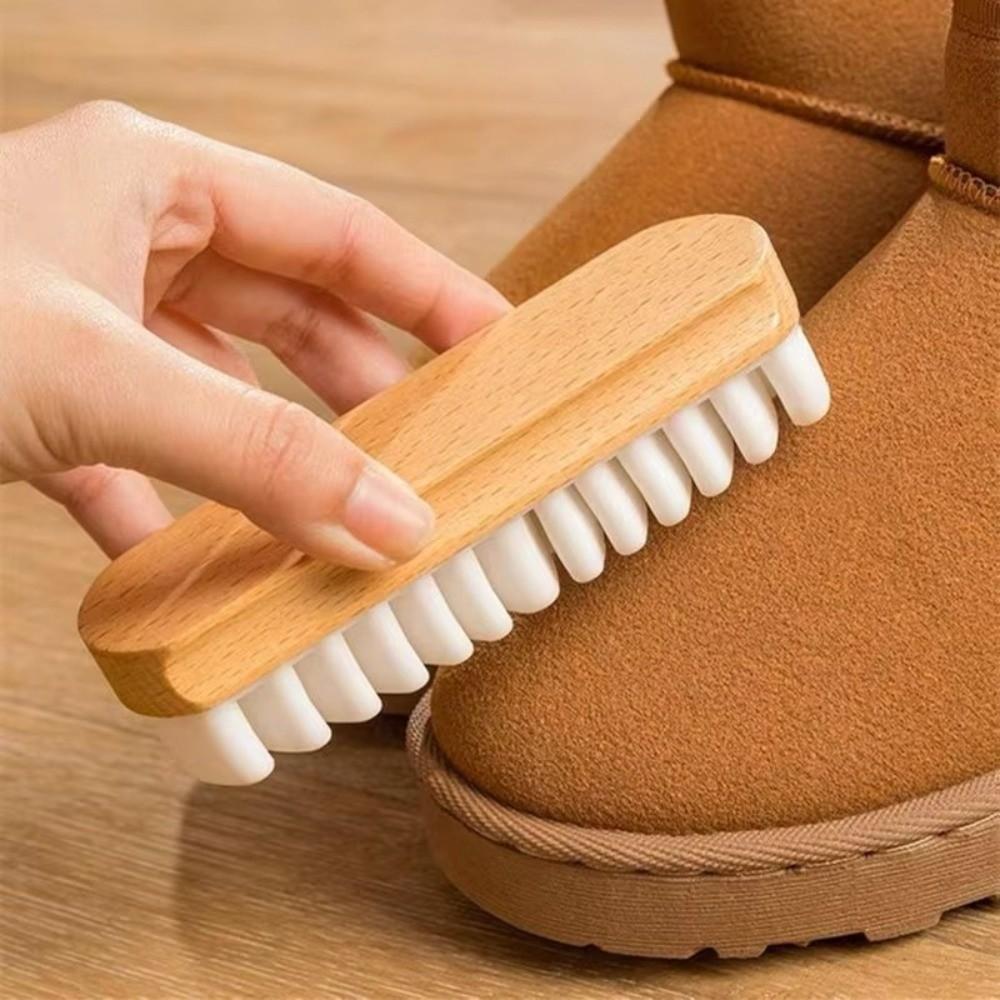Rubber Suede shoe Brush Nubuck Material Wooden Suede Eraser Soft Stain Removal Care Cleaning Brush for Shoes/Bags/Jacket/Purse