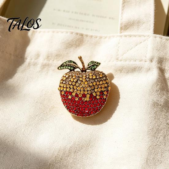 Vintage Fruit Brooch Pin Rhinstone for Women, Shape Alloy Lapel Retro Pin, Clothing Jewelry Accessories Wedding Party Prom Design Badge