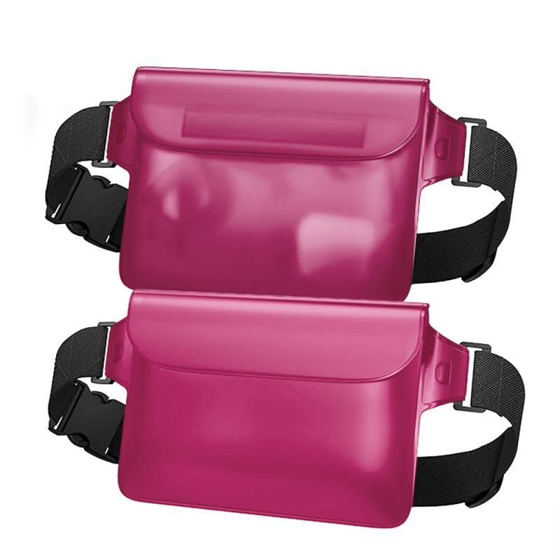 Waterproof PVC Waist Pouch Swimming Hiking Cycling Outdoor Sports Phone Dry Bag With Elastic Belt