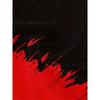 Fashion Men's Red and Black Gradient Splash Graphic Tee, Trendy Short Sleeve Round Neck Top with Artistic Pattern for Casual Daily Wear Outfits