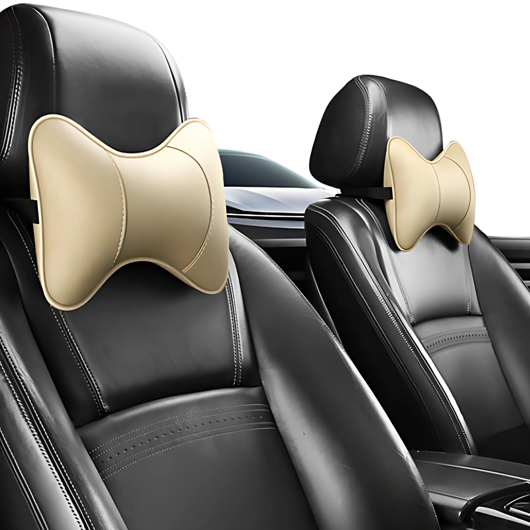 

Mellbo Neck Car Memory Foam Neck Pillow for Ergonomic Pad, Cushion, Headrest, Driving, (Beige) бежевый