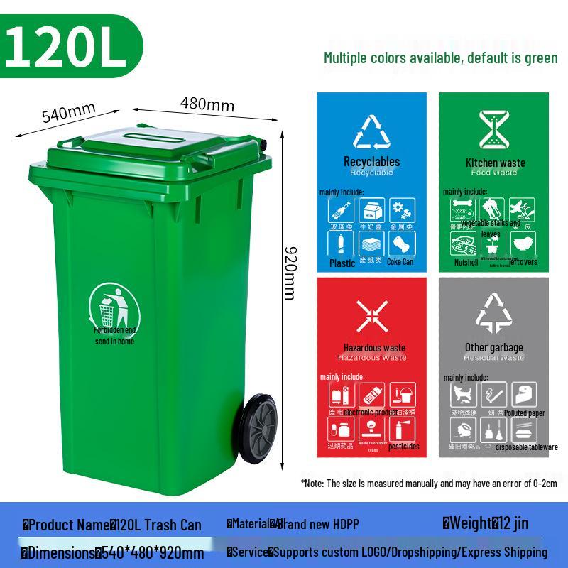 Large Capacity Trash Can with Lid and Foot Pedal for Residential or Commercial Use, Suitable for Outdoor Waste Sorting