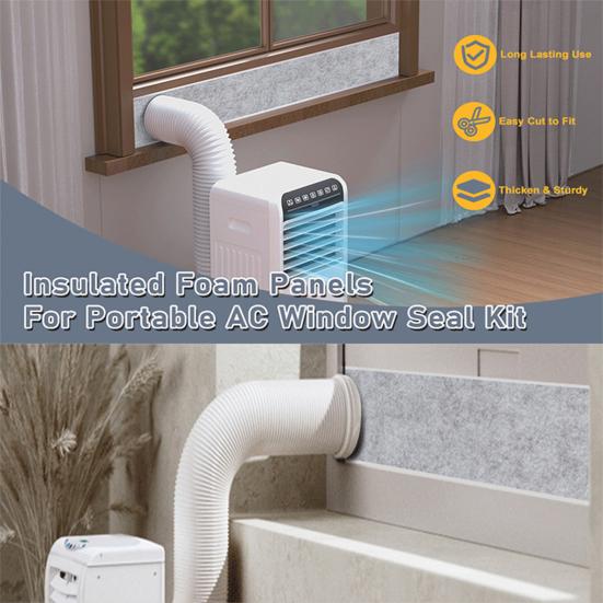 3Pcs Insulated Foam Panels Portable AC Window Seal Kit Universal Fit Easy To Install Adjustable Air Conditioner Window Seal Panels
