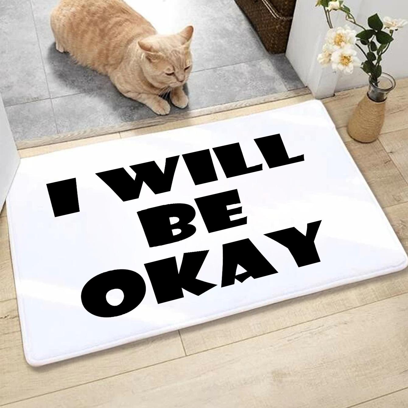 

Нескользящий ковер для гостиной, спальни, коридора, кабинета, столовой, напольный коврик в скандинавском стиле, мраморный ковер с принтом букв 40x60cm