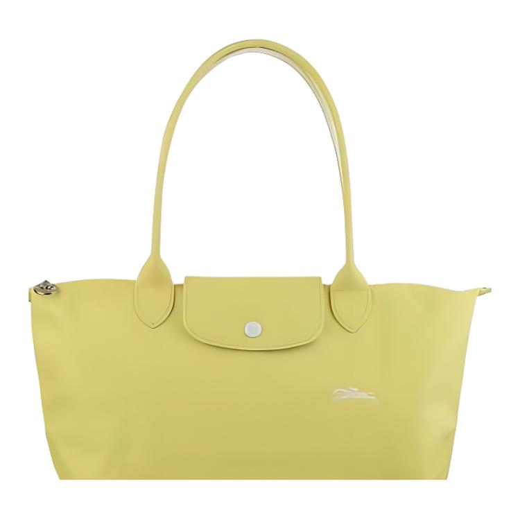 New LONGCHAMP Le Pliage Club Nylon One Shoulder Handbag Medium Size Women's Lemon 2605619P33