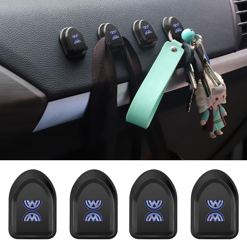 BSU1 Car Ashtray Car Sticker 1/2/4Pcs Car Styling Hooks Interior Storage Holder For Volkswagen CC R-Line GTI T5 Golf T-ROC R Polo GTD ib2