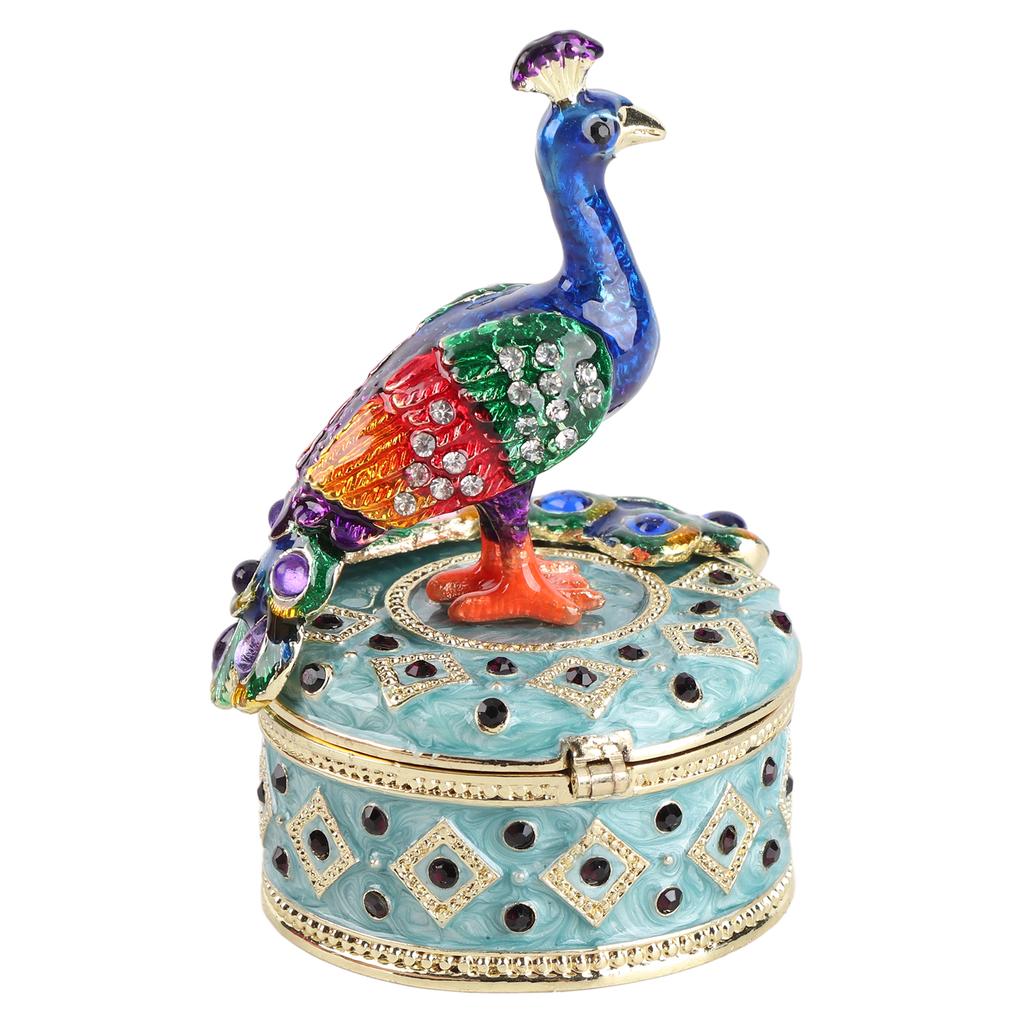 Páví figurka Kloubová šperkovnice Stolní zinková slitina Dekorace Ornament