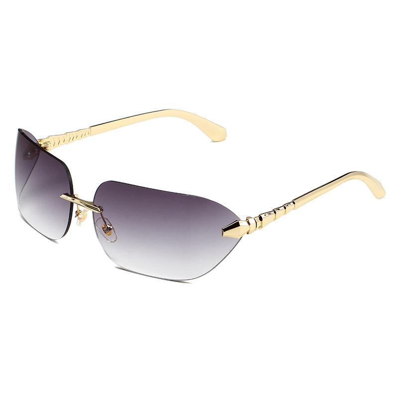 Premium snake pattern metal temple windproof sunshade curved sunglasses men's and women's European and American sunglasses large frame thin glasses