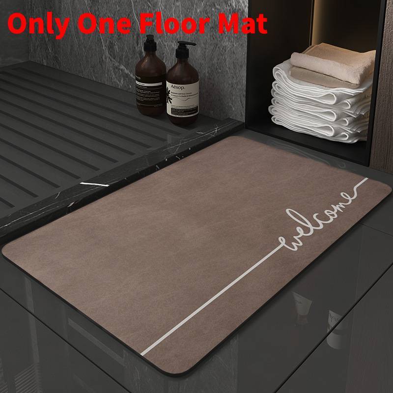 Modern Minimalist Silicone Diatom Mud Bathroom Door Mat With Water Absorption For Bathroom Comfort