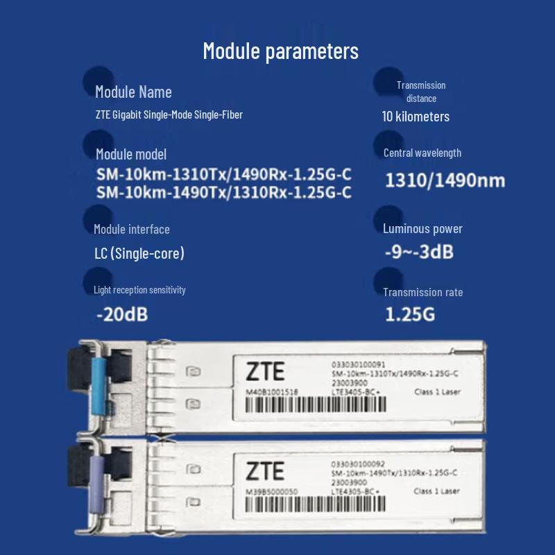 ZTE 1.25G Gigabit Single Mode Single Fiber Optical Module