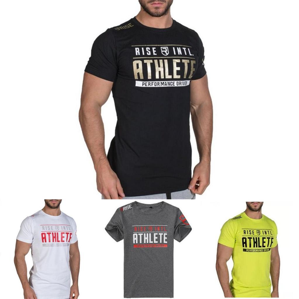 Mens Slim Fit Gym Crossfit Fitness Bodybuilding Muscle Tshirt Durable Breathable