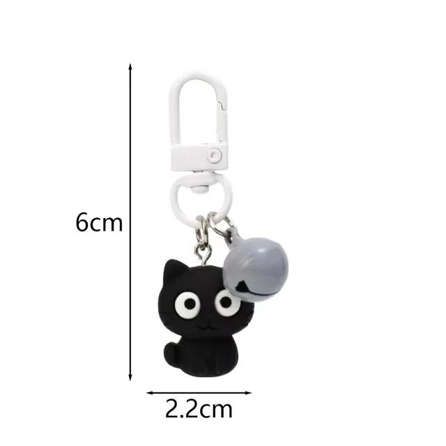 1pc/2pcs Cute Black White Cat Keychain Funny Creative Versatile Pendant Backpack Hangings Key Ring Accessories Jewelry Gifts