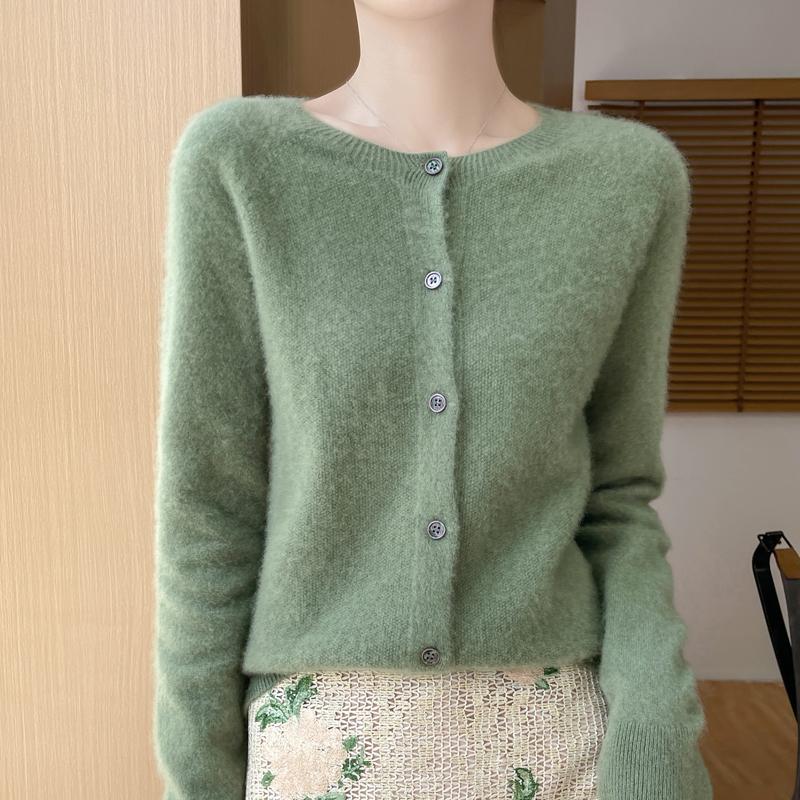 Qinghe Cashmere Women's 30% Cashmere Cardigan - Soft & Warm Wool Blend Sweater