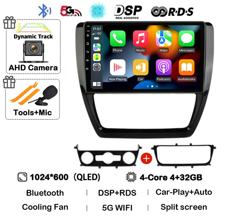 Android 14 Carplay Auto 4G+WIFI Car Radio For Volkswagen VW Sagitar Jetta Bora 2011-2018 Multimidia Video Player GPS Head Unit
