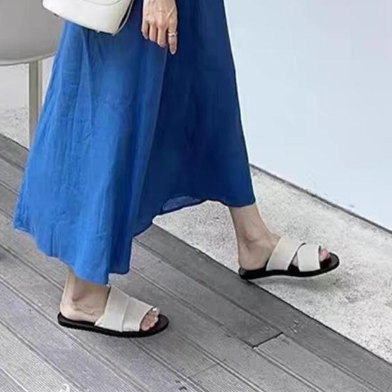 Fashion Summer New Women's Flat Bottomed Open Toed Slippers2025 Fashionable, Good-looking, Elegant and Dignified Women's Slippers