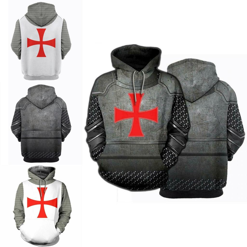 Vibrantly Designed Unisex Knights Templar Cosplay 3d Print Pullover Casual Sweater