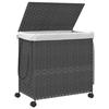 VidaXL Panier à linge avec roulettes gris 60x35x60,5 cm résine tressée 372041