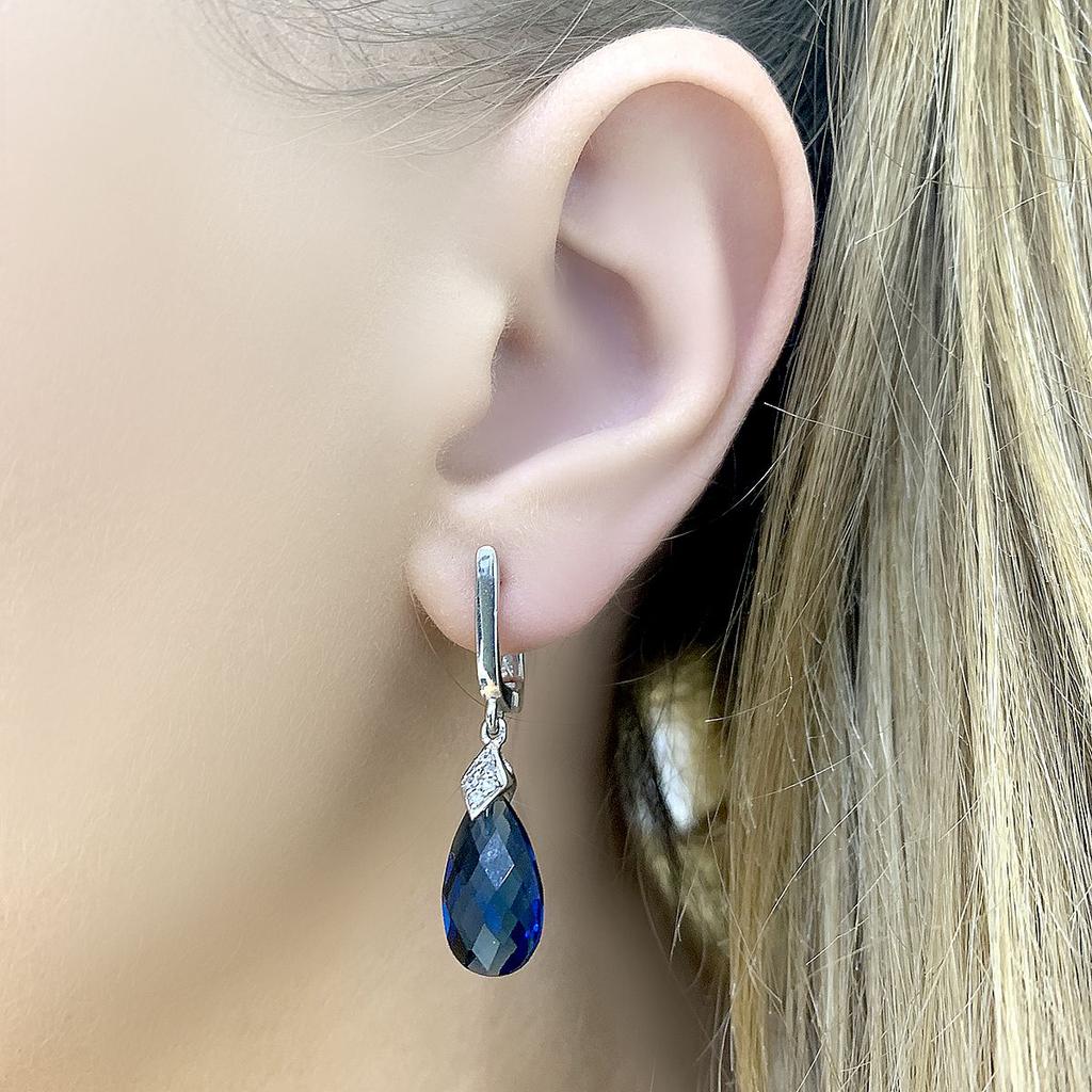 Silver Earrings with London Blue Topaz 8.373ct (2041191)