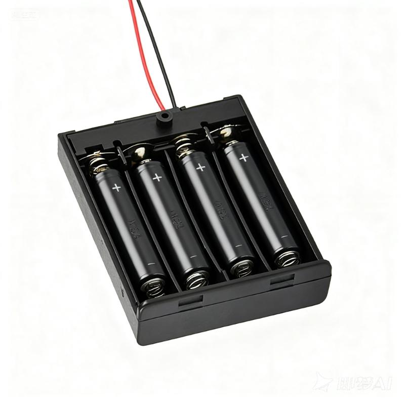 4Slot 3A Battery Holder with Spring Contacts and On Off Switcher for 6V Devices Color Wire Included