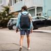 BOPAI Men's Genuine Leather Backpack with Two USB Charging Ports, Waterproof Business Backpack, Stylish Design, Multiple Small Item Pockets, Large